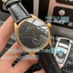 Swiss Replica IWC Portuguese Moonphase Watch Gold Case Black Dial